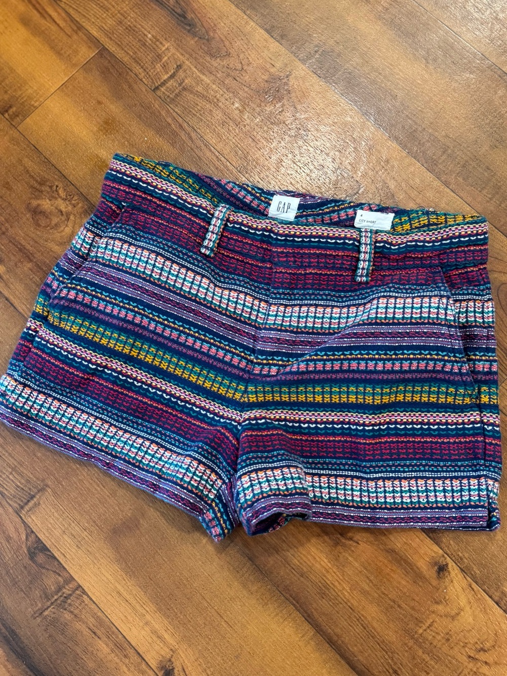 GAP Women's Multicolor Striped Textured Knit City Shorts size 4